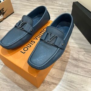 Louis Vuitton Men's Navy Slip-On Loafers